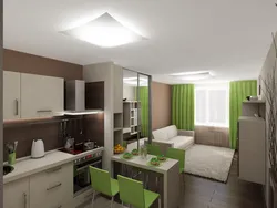 Studio apartment design two rooms