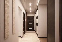 Light and dark floor in the hallway photo