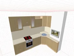 Kitchen design 10 m with ventilation duct