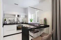 Kitchen design 20 m with a bar counter