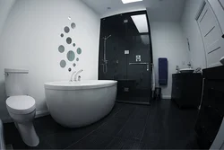 Дизайн ванной с темным полом