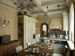 English kitchen living room interior