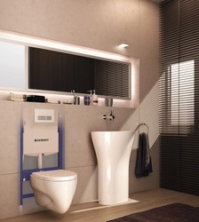 Bathroom design with wall hung toilet