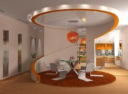 Interior Of A Round Kitchen Living Room