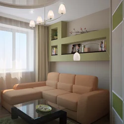 Дизайн маленькой гостиной с диваном
