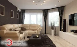 Living room design black beige