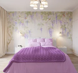 Lilac Wallpaper In The Bedroom Photo