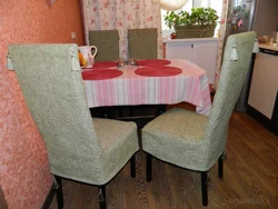 Covers for metal chairs with backrest for the kitchen photo