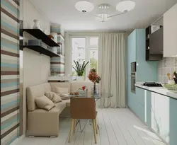 Дизайн кухни 9м2 с диваном