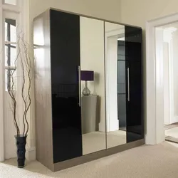 Wardrobe with mirror in the hallway photo