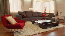 Living room furniture with flowers photo