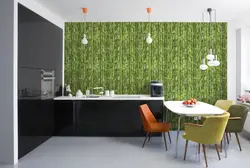 Фотообои листья в интерьере кухни