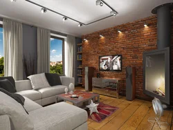 Living room designs loft brick