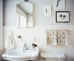 Bathroom design with half tiles