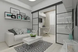 Bedroom and living room in one room 13 sq m design