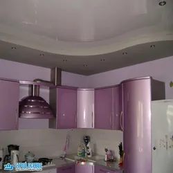 Многоуровневый потолок на кухне фото