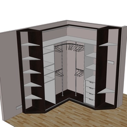 Гардеробтың бұрыштық шкафының фотосуреті