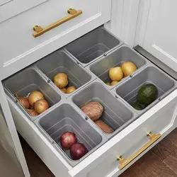 Drawers in the kitchen interior