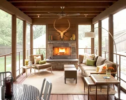 Living room veranda design