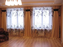 Curtain design for living room with different windows