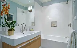 Плитка не до потолка в ванной в интерьере