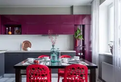 Kitchen design in modern style flowers