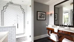 Half wall bathroom design