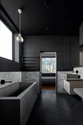 Bathroom in black photo