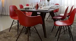 Burgundy chairs in the kitchen interior