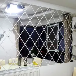 Зеркальная плитка на стену в кухне фото