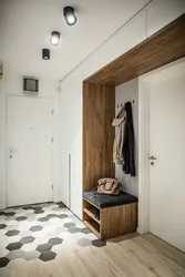 Hallway white with wood design