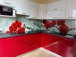 Qizil oshxona uchun backsplash dizayni