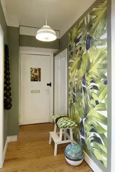 Accent wall in the hallway in the interior