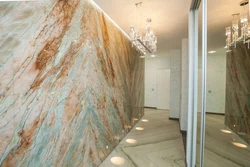 Flexible stone in the interior of the hallway