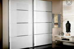 Wardrobes with frosted glass in the bedroom photo