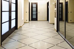 Tiles in the hallway photo on the floor and bathroom