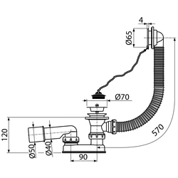 Bathroom siphon with overflow photo