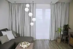 White tulle in the bedroom interior