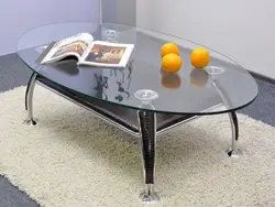 Glass table in the living room photo