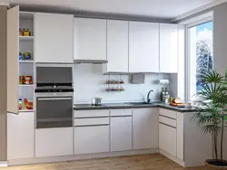White kitchen set for a small corner kitchen photo