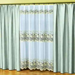 Inexpensive ready-made curtains for the living room photo
