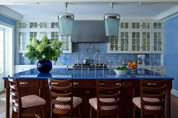 Blue And Brown In The Kitchen Interior
