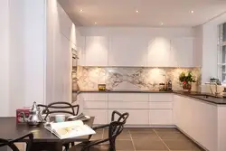 Kitchen interior with colored aprons