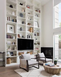 Book racks in the living room photo