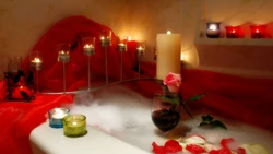 Romantic In The Bathroom By Candlelight Photo