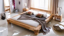 Solid wood bedroom bed photo