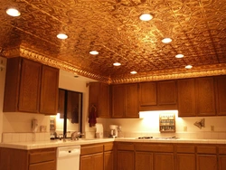 Kitchen ceiling made of tiles all photos