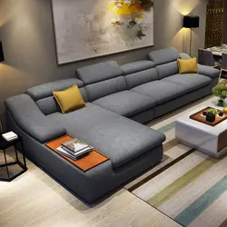 Modular sofa in the living room interior