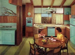 Interior of kitchens of the 70s
