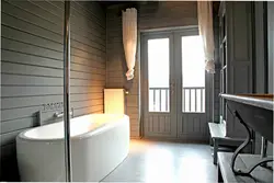 Bathroom made of imitation timber photo